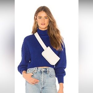 Lovers + friends Blue Crop Sweater